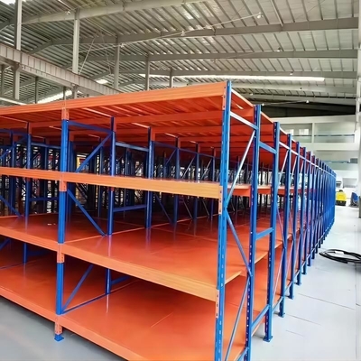 QF-Medium Duty Warehouse Metal Long Span Shelving 4 Layers Standing Shelf For Storage
