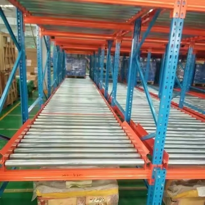Customized Pallet Flow Roller Down Pallet Racking For Two Aisle Galvanized / Powder Coating