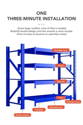 Medium Duty Warehouse Storage Shelves Racking with Rust-Resistant Coating Height 0-5m