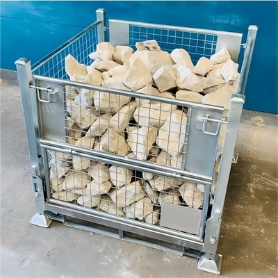 Foldable QF-Turnover Box Mesh Side Panel Storage Unit For Industrial And Warehousing