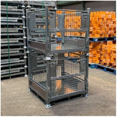 Foldable QF-Turnover Box Mesh Side Panel Storage Unit For Industrial And Warehousing