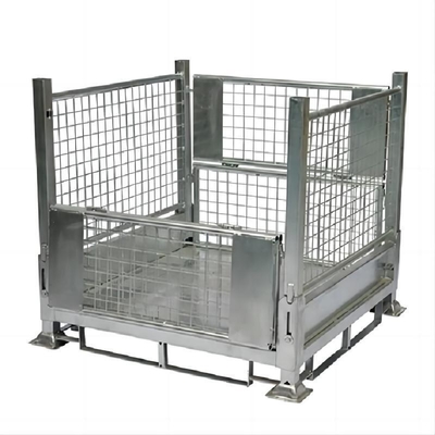Foldable QF-Turnover Box Mesh Side Panel Storage Unit For Industrial And Warehousing